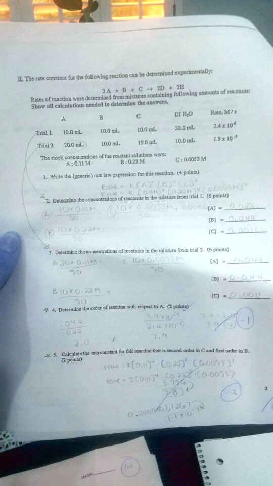 SOLVEDexperimentally LThe Nue constant for the following reactiog cun