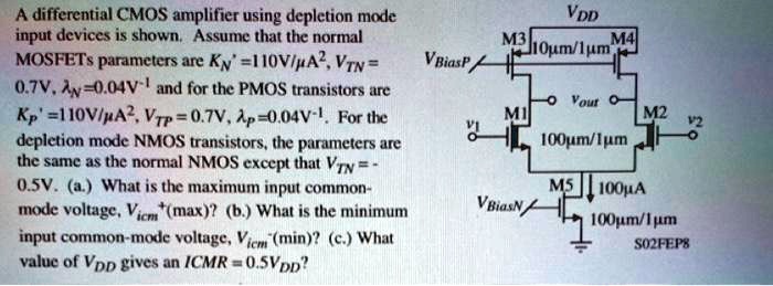 A differential CMOS amplifier using depletion mode input devices is ...