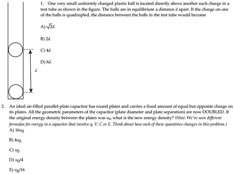 SOLVED One very small uniformly charged plastic ball is located