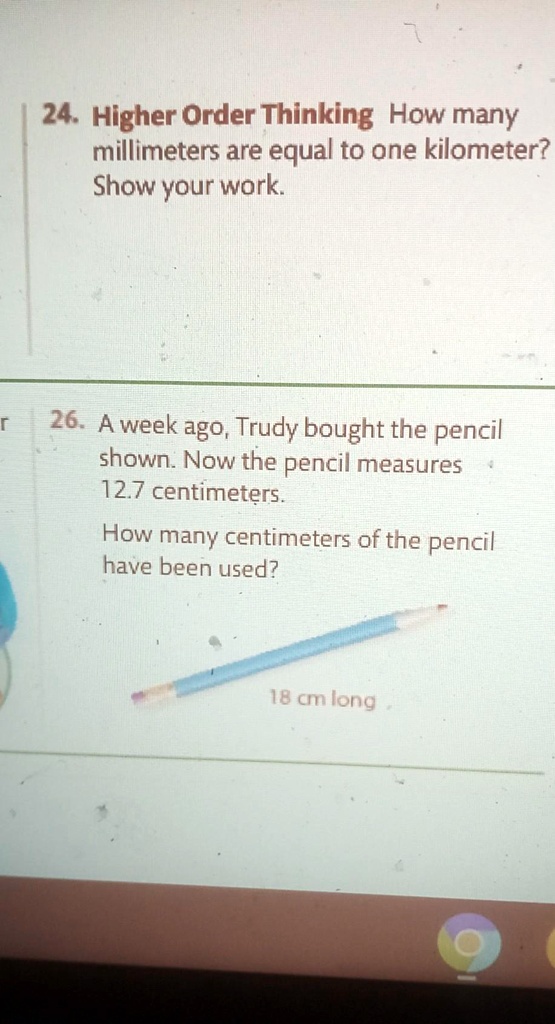 SOLVED 24. Higher Order Thinking How many millimeters are equal to one