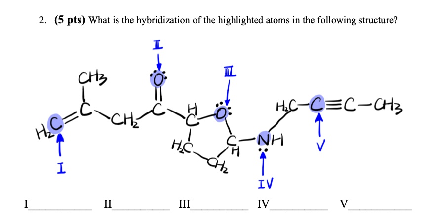 SOLVED: What is the hybridization of the highlighted atoms in the ...