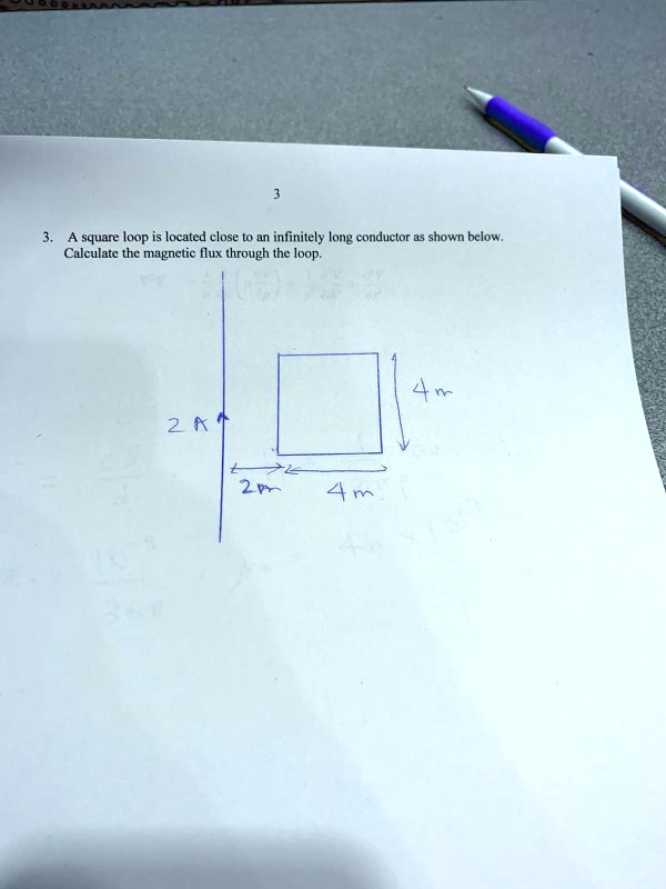 3 3. A square loop is located close to an infinitely long conductor as ...