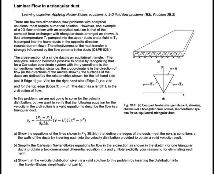 SOLVED Laminar Flow in a Triangular Duct Learning objective Applying
