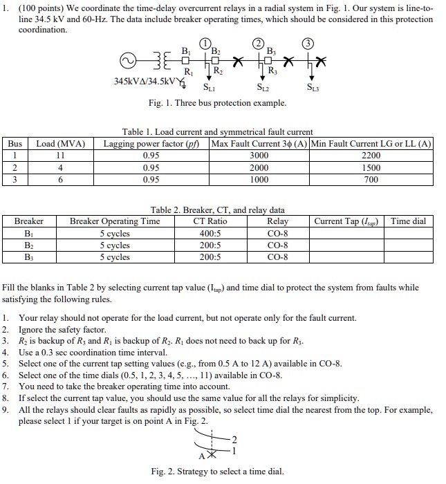 SOLVED (100 points) We coordinate the timedelay overcurrent relays in
