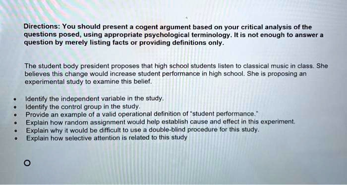 Directions: You Should Present A Cogent Argument Based On Your Critical ...