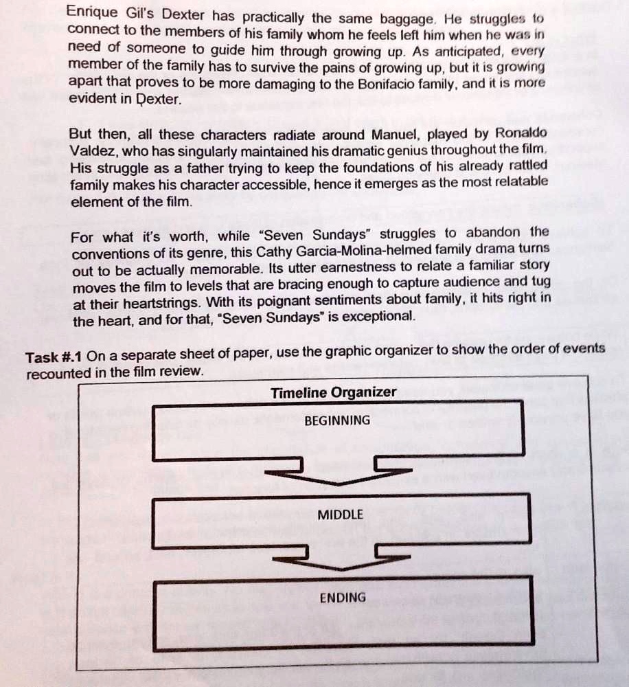 movie review seven sundays timeline organizer beginning middle ending