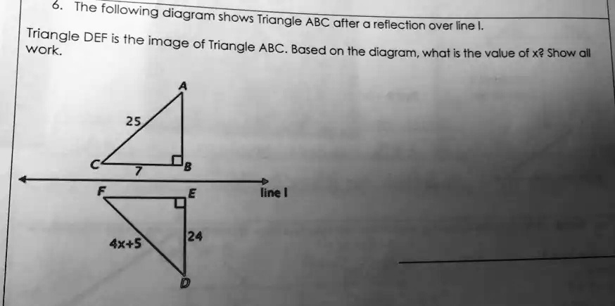 Triangle Above Line Math 6. The following diagram shows Triangle ABC after a reflection over ...