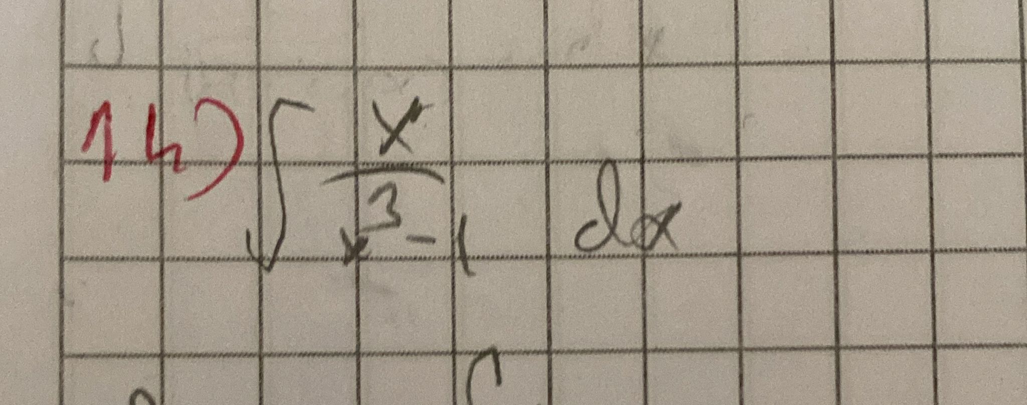 14) ∫(x)/(x^3-1) d x
