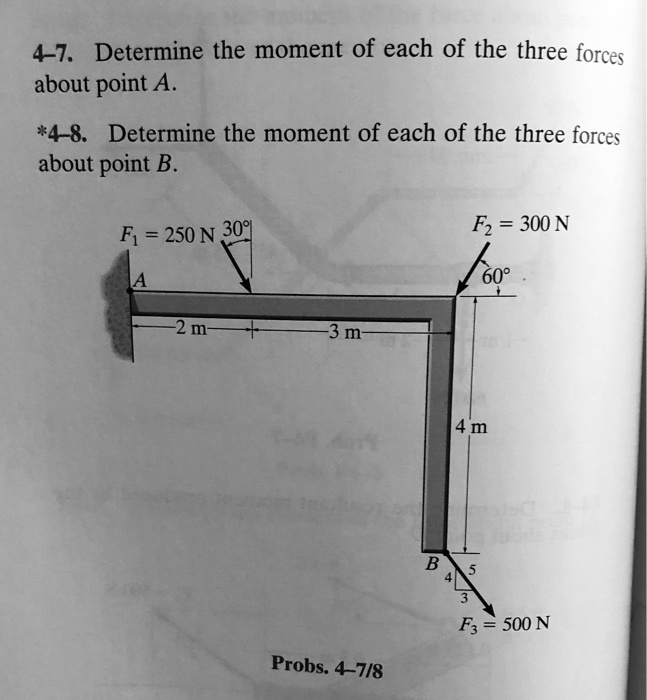 SOLVED: 47. Determine the moment of each of the three forces about ...