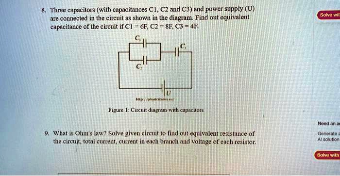 SOLVED: Texts: help with #8 please 8. Three capacitors (with ...