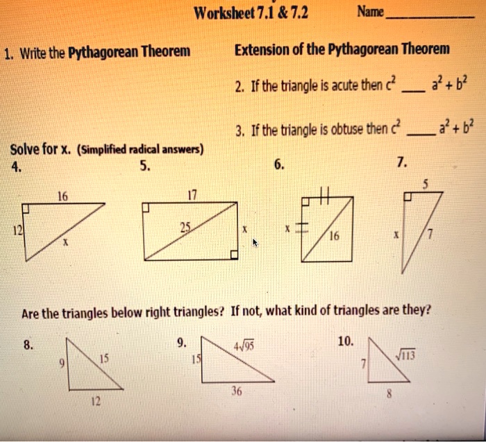 7.2 converse of 2025 the pythagorean theorem answers