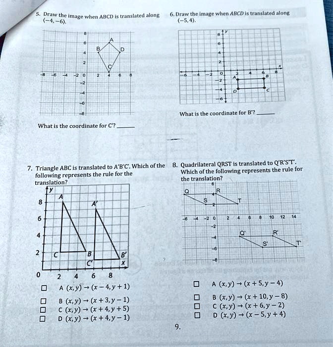 SOLVED: Drw the Image when ARCD translated along Draw the Image when ...