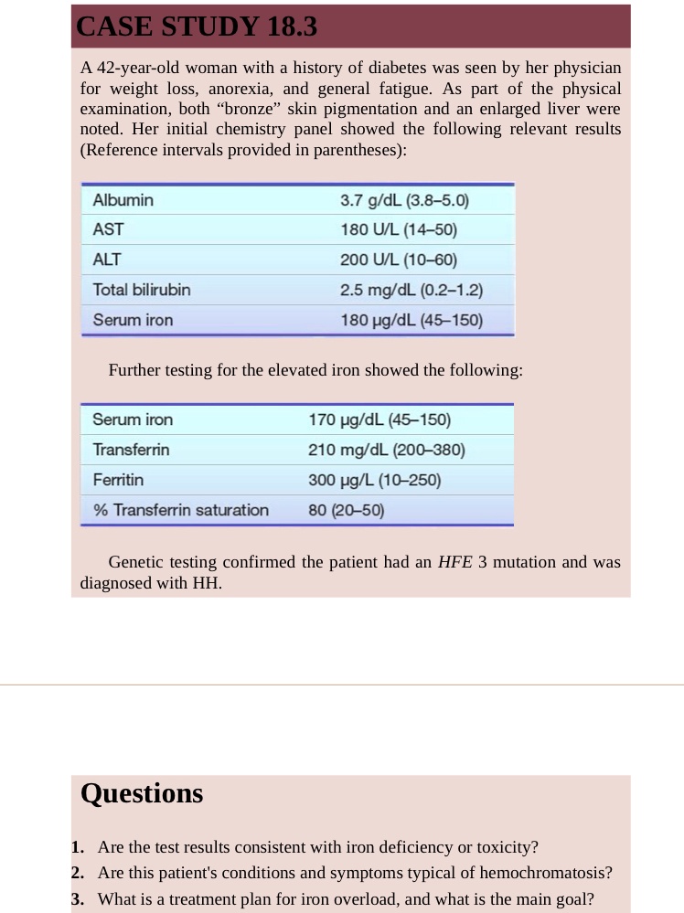 CASE STUDY 18.3 A 42-year-old woman with a history of...