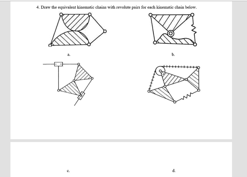 SOLVED: Draw The Equivalent Kinematic Chains With Revolute Pairs For ...