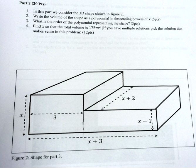 SOLVED: Part (20 Ft) In this part we consider the 3D shape shown Write ...