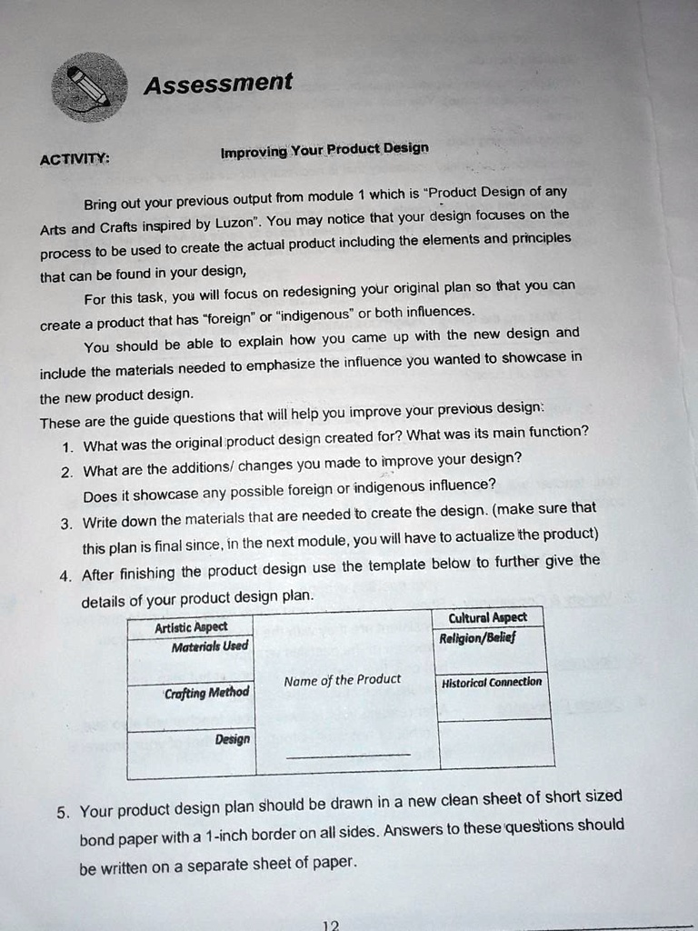 paki answer need now assessment improving your product design activity ...