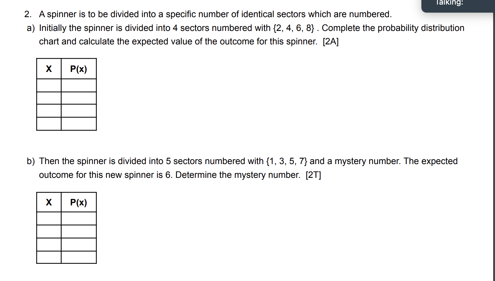 SOLVED: 2. A Spinner Is To Be Divided Into A Specific Number Of ...