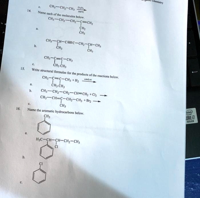 SOLVED: Ch3-CH2-CH2- Name each of the molecules: CH3, CH2=CHCl ...