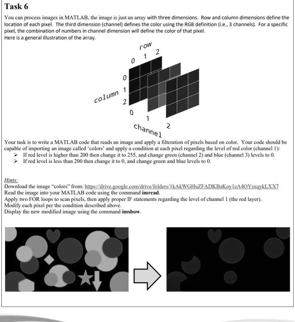 Making Imagesin Matlab SOLVED: Task 6: Processing Images in MATLAB You can process images in ...