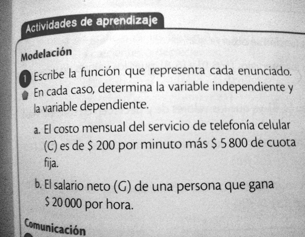 SOLVED: ayuda es importante Actividades de aprendizaje Modelación