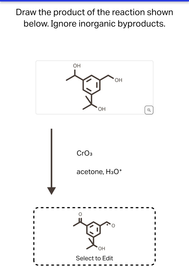 Draw the product of the reaction shown below. Ignore inorganic ...