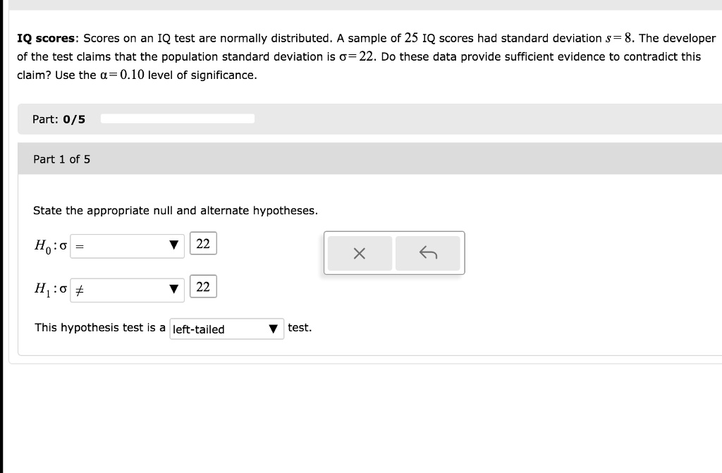 Solved Iq Scores Scores On An Iq Test Are Normally Distributed A Sample Of 25 Iq Scores Had