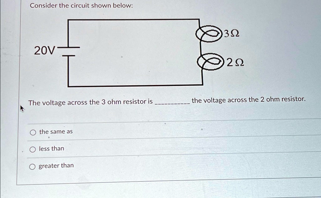 SOLVED Consider The Circuit Shown Below Voltage Across 3 Ohm 