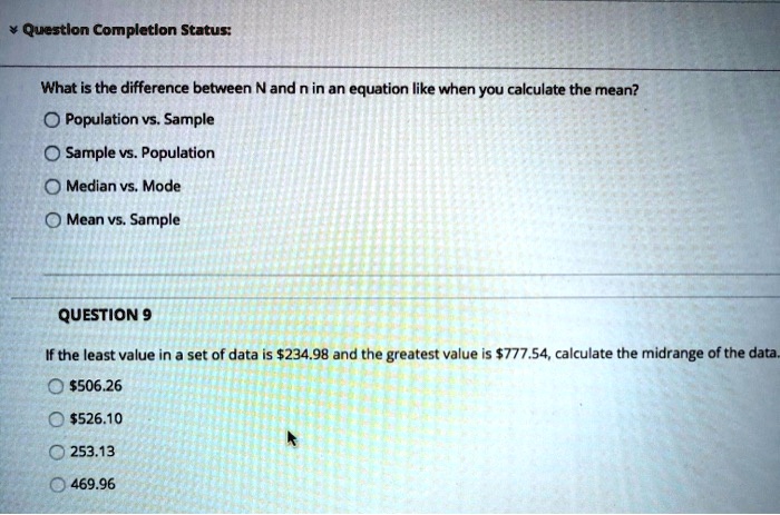 SOLVED: Question Completion Status What is the difference between N and ...