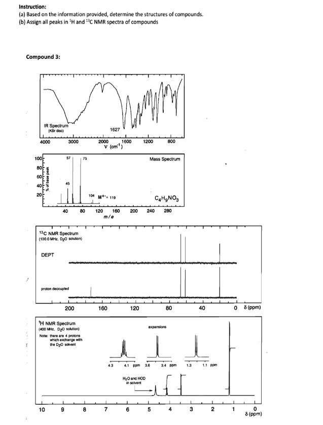 SOLVED: Compound 3: Instruction: (a) Based on the information provided ...