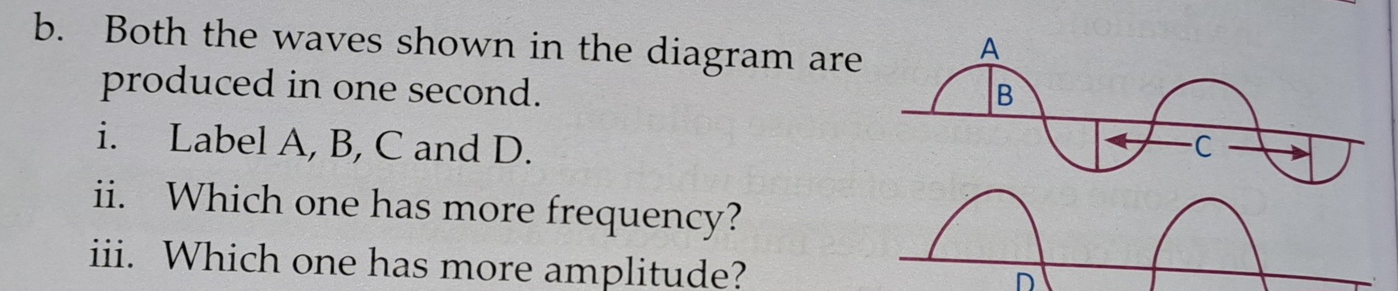SOLVED: B. Both The Waves Shown In The Diagram Are Produced In One ...