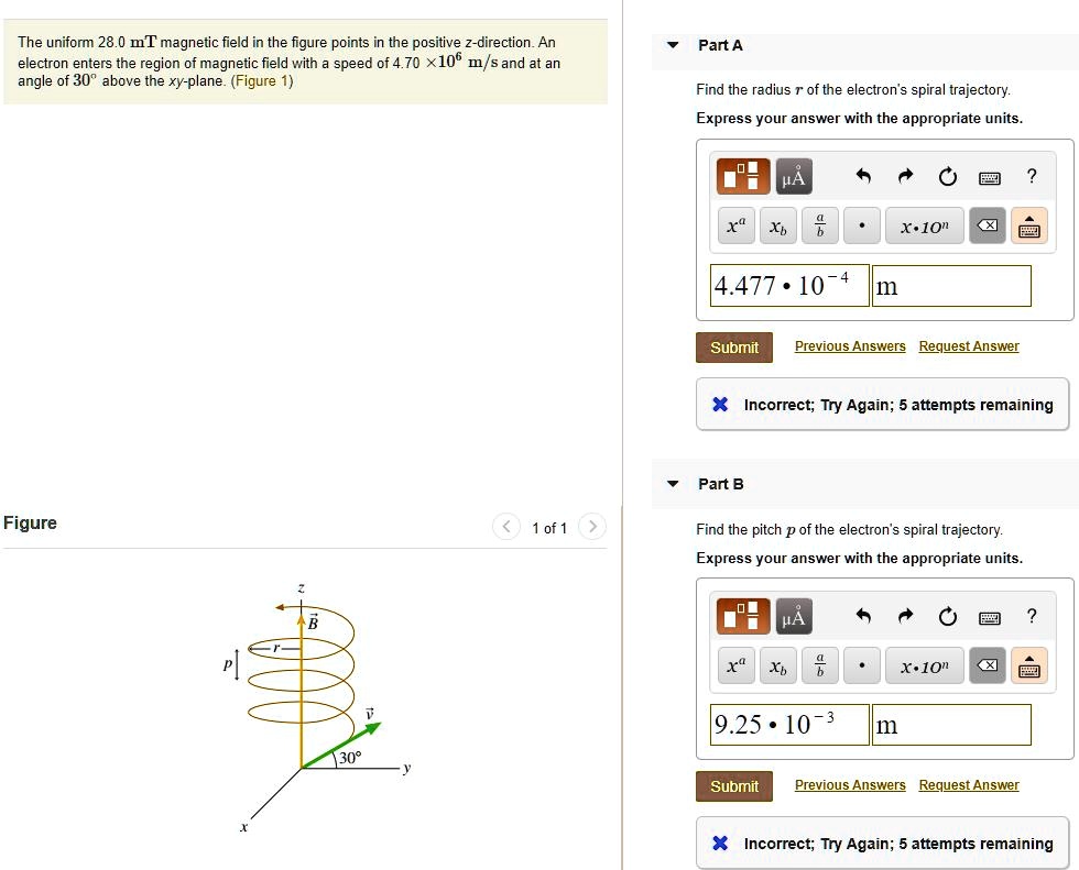 SOLVED The uniform 28.0 mT field in the figure points in the