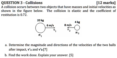 SOLVED: QUESTION 3 - Collisions [12 marks] A collision occurs between