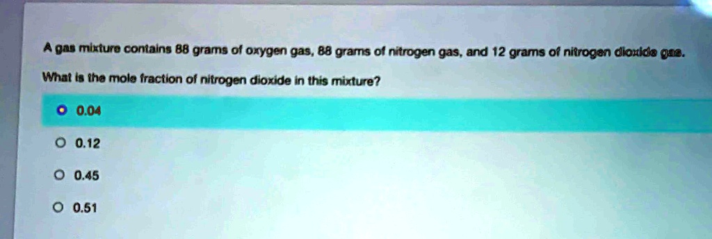 SOLVED: A gas mixture contains 88 grams of Oxygen gas, 88 grams of ...