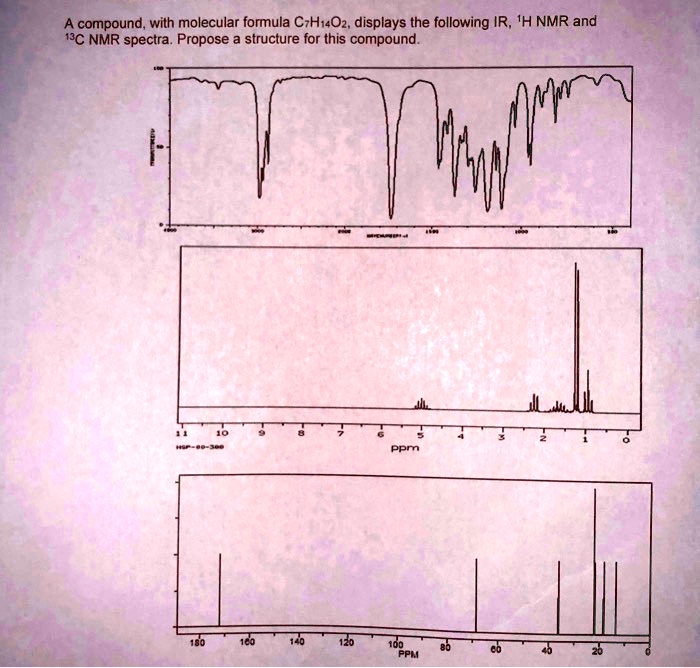 SOLVED: A compound, with molecular formula C-Hi4Oz, displays the ...