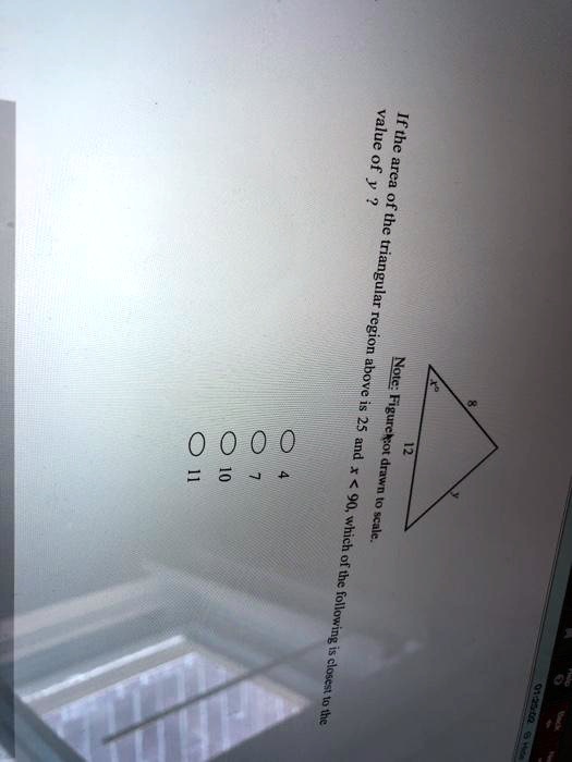 value fthe 2 area of the triangular region above notc and figuretcot drwn 0 acale which of the folloxing 1 57058
