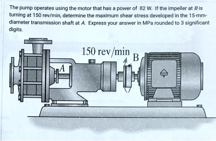 SOLVED: The pump operates using a motor that has a power of 82 W. If ...