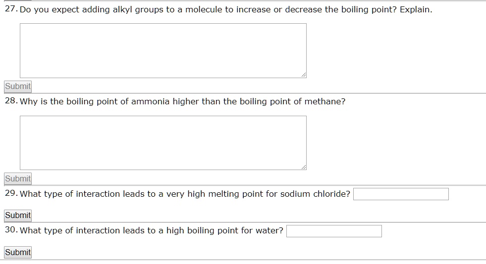 SOLVED 27 Do You Expect Adding Alkyl Groups To A Molecule To Increase Solved 27 do you expect adding alkyl groups to a molecule to increase