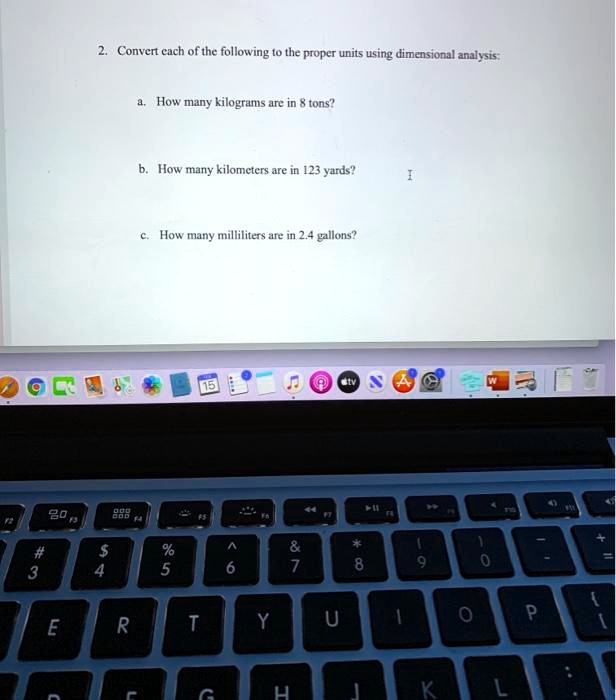 SOLVED Convert each of the following to the proper units using