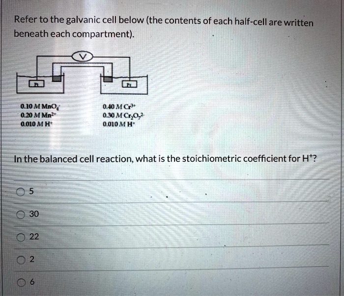SOLVED: Text: Refer to the galvanic cell below (the contents of each ...