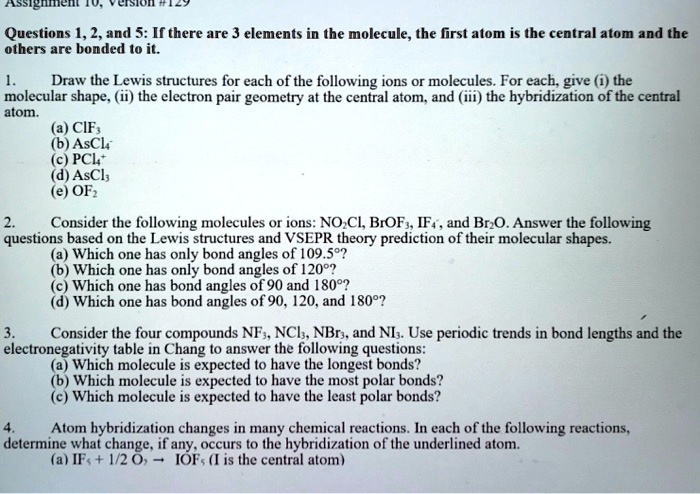 SOLVED: Questions 1, 2,and 5: If there are 3 elements in the molecule ...
