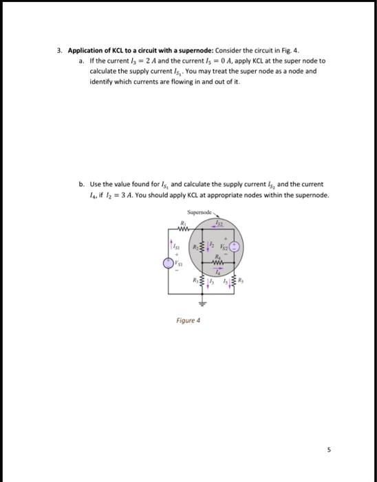 3. Application Of KCL To A Circuit With Supernode Consider The 