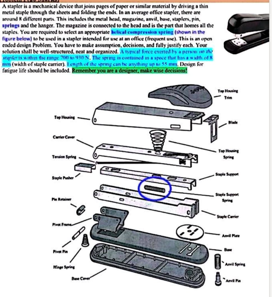 SOLVED A stapler is a mechanical device that joins pages of paper or