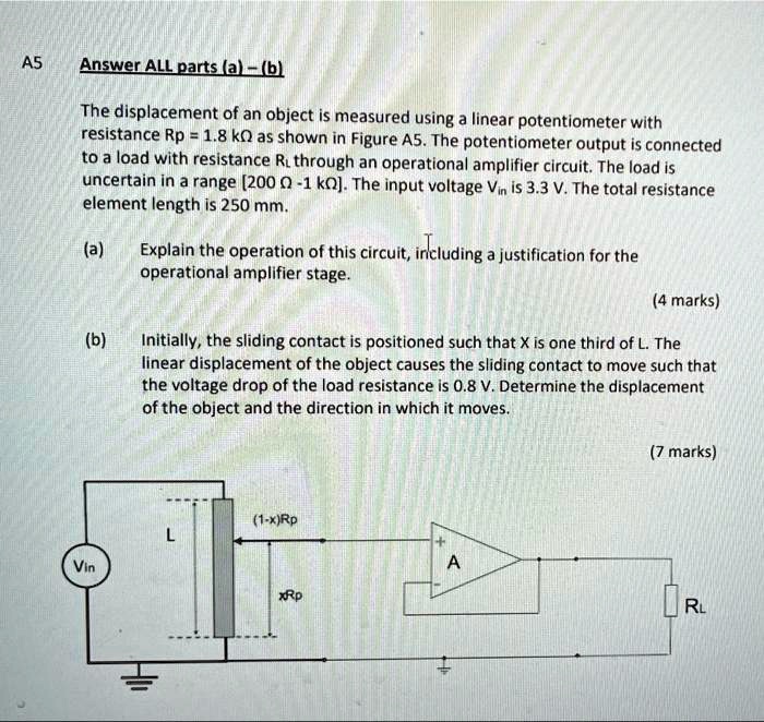 SOLVED Answer ALL parts a)(b) The displacement of an object is measured using a linear
