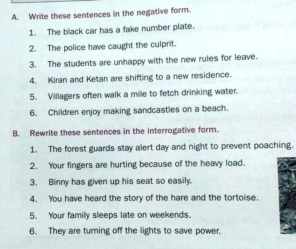 SOLVED: Answer the question. Write these sentences in the negative: Who is  the culprit? The black car does not have a fake number plate. The police  have not caught the culprit. The