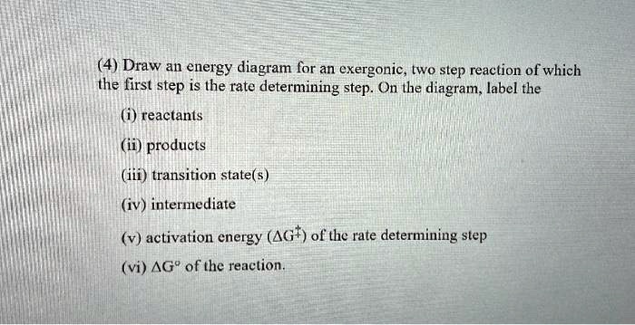 Solved 4 Draw An Energy Diagram For An Exergonic Two Step Reaction Of Which The First Step Is