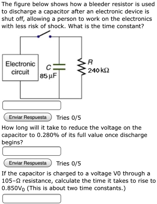 SOLVED: The figure below shows how a bleeder resistor is used to ...