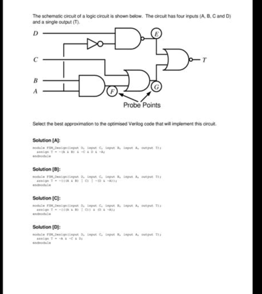 SOLVED: The schematic circuit of a logic circuit is shown below. The ...