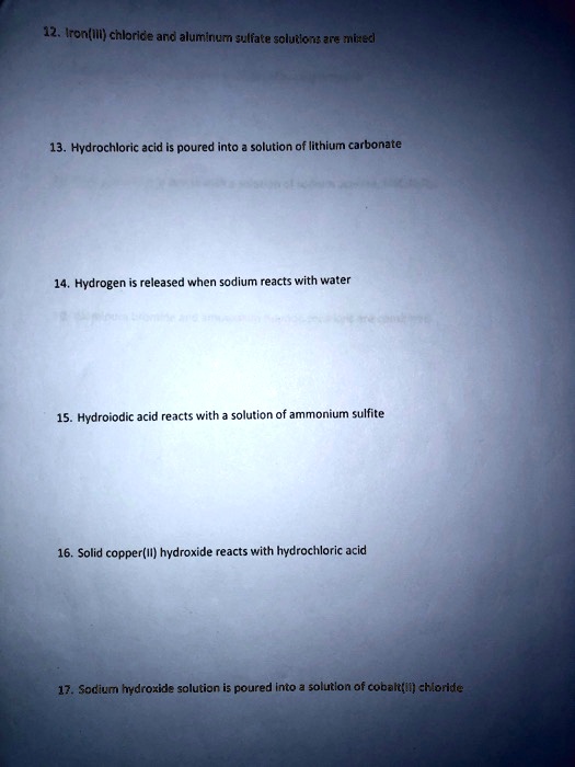 SOLVED Iron(III) chloride and aluminum sulfate solution are mixed