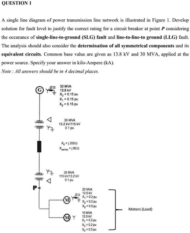 SOLVED: Single-line diagram of power transmission line network is ...