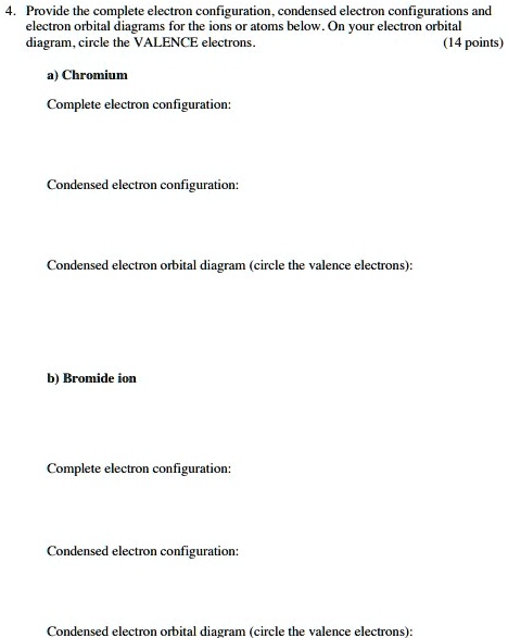 SOLVED: Provide The Complete Electron Configuration Condensed Electron ...